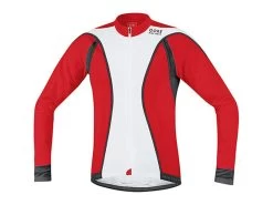 Gore Oxygen FZ Trikot Long, Weiss/rot/schwarz